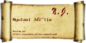Nyulasi Júlia névjegykártya